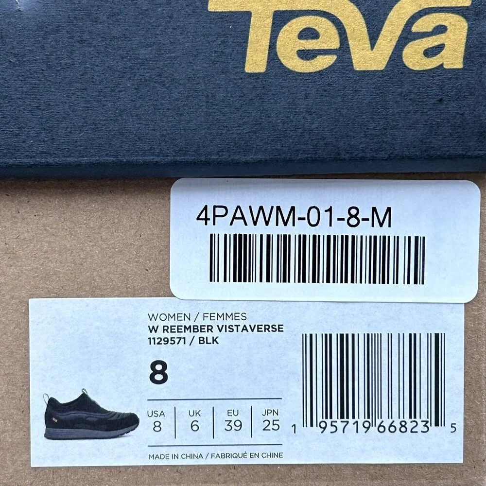 Teva ReEMBER Vistaverse‎ Women’s Slip-On Lined Shoes 8 Black Casual Comfort